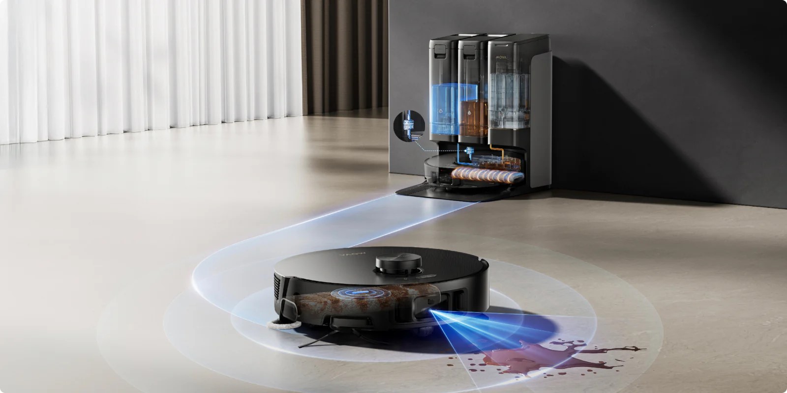 MOVA Z50 Ultra detekcia nečistôt