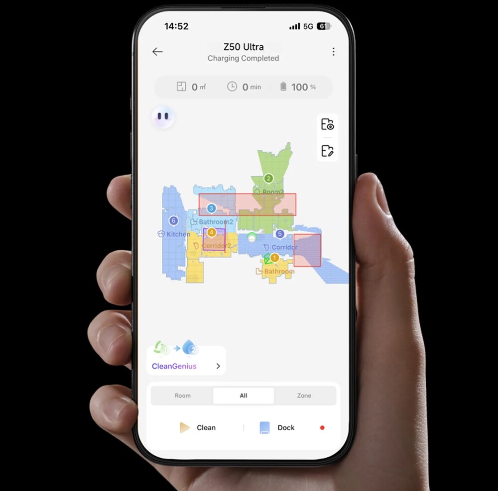 MOVA Z50 Ultra ovládanie